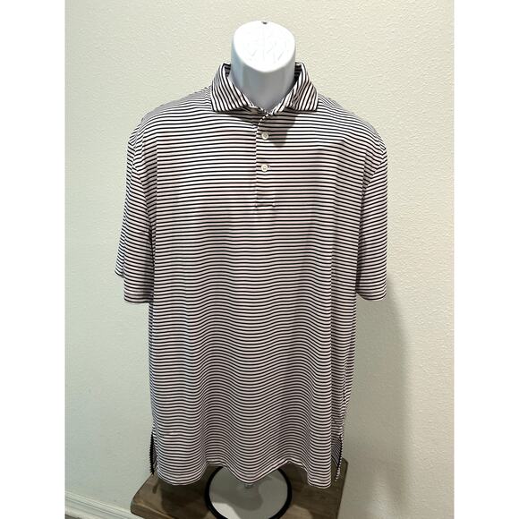 Ralph Lauren RLX Mens Golf Polo Shirt Stripe Size Large White Multicolor New - Picture 1 of 5
